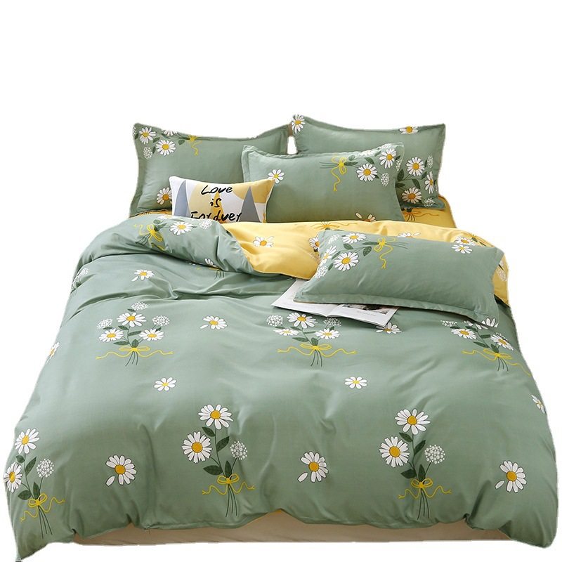 Aloe Cotton Simple Four-piece Set Student Dormitory Spring Four Seasons Three-piece Set Comfortable Skin-friendly Printed Series Bedding
