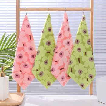 New Avocado Dishwashing Rag Creative Coral Velvet Printing Household Table Cloth Household Cleaning Towel Wholesale
