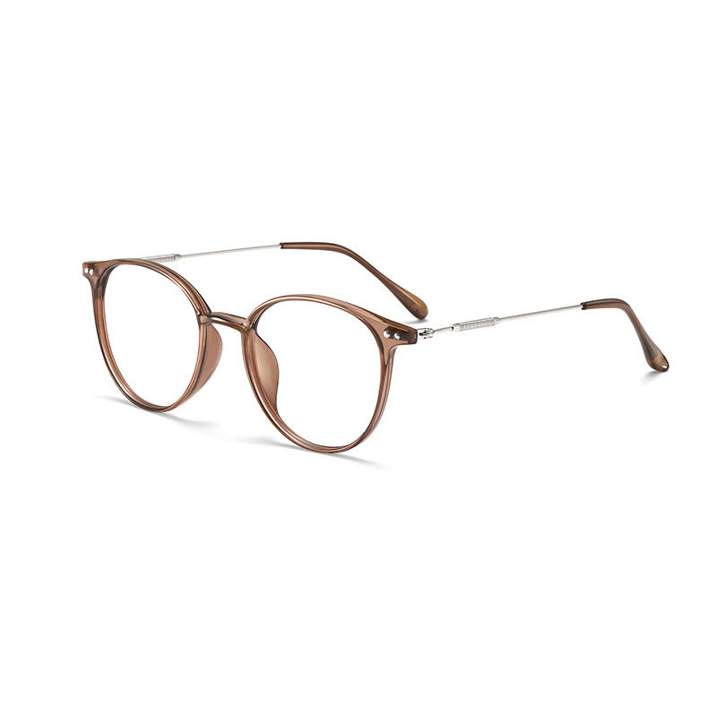 Anke Cold Brown Glasses Frame for Women Can Be Equipped with Prescription for Big Faces and Slimming Look Korean Style Trendy Plain Glasses Frame Ultra-Light 9531