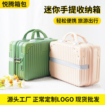 Hot-Selling Mini Suitcase Travel Cosmetic Case Women's Portable Simple Lock-Free Storage Bag 14inch Gift Box