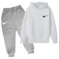White + gray pants