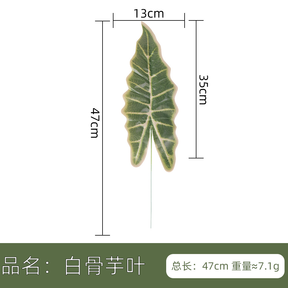 仿真人造植物叶子 单片绿叶春雨叶美人蕉 北欧家居风插花装饰配材