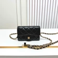 Gold buckle sheepskin black