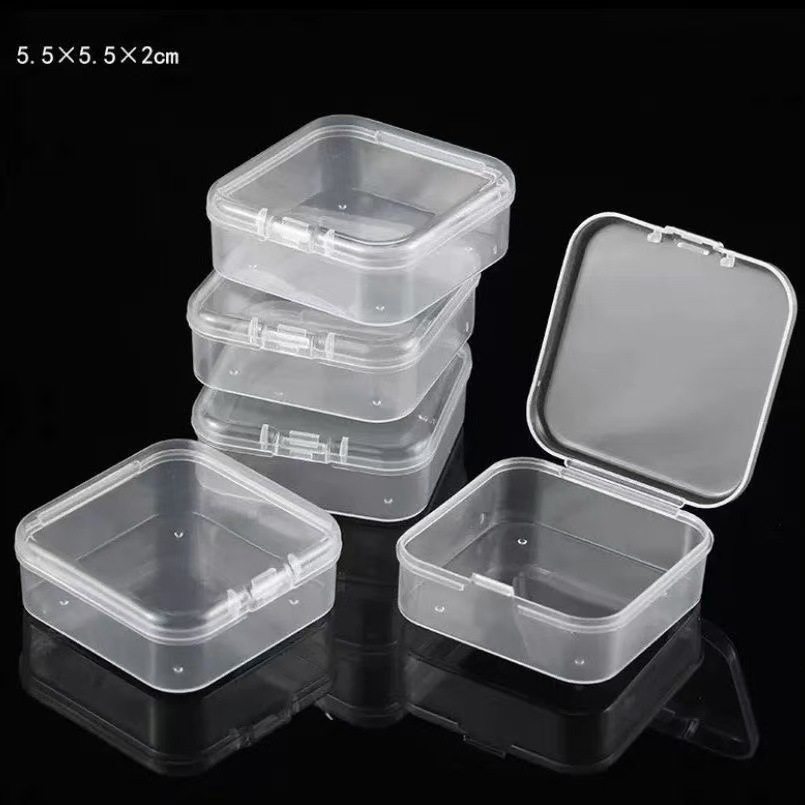 Rectangular Transparent Plastic Box Bean Storage Box Pp Flip Box Hardware Plastic Parts Packaging Empty Box Small Box