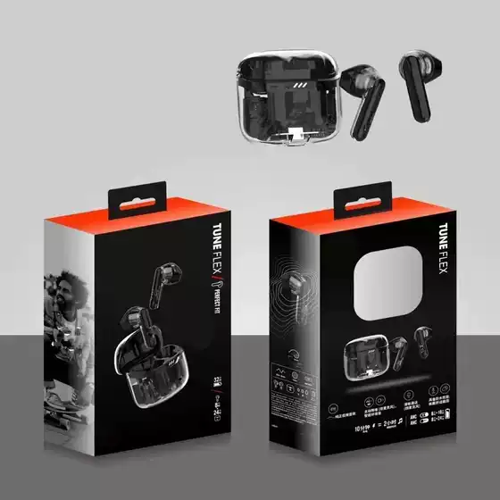 Cross-border new TUNE FLEX small crystal beans real wireless bluetooth headset in-ear transparent sports headset universal