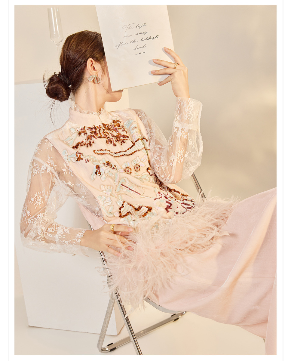 Set 3 món nữ gồm áo gile thêu đính cườm phối lông, sơ mi ren trắng và chân váy xẻ tà dáng chữ A — Áo sơ mi (giao hàng trong 7 ngày), Áo sơ mi (giao hàng trong ngày), Chân váy (giao hàng trong 7 ngày), Chân váy (giao hàng trong ngày)