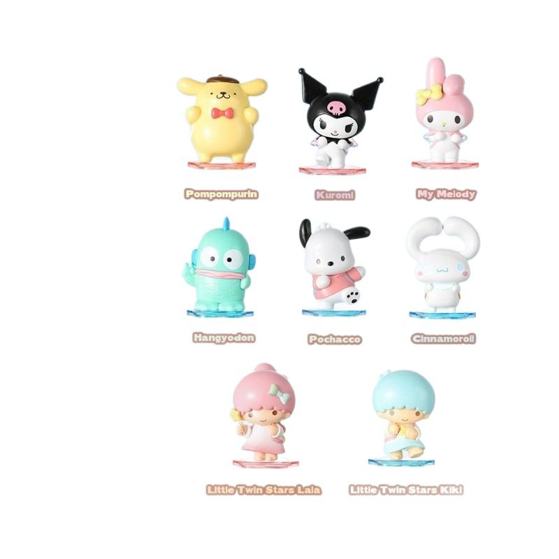 Sanrio Blind Box Back Buddy Pacha Dog Ugly Fish Yugui Dog Kuromi Hand-held Women's Gift Ornaments Birthday