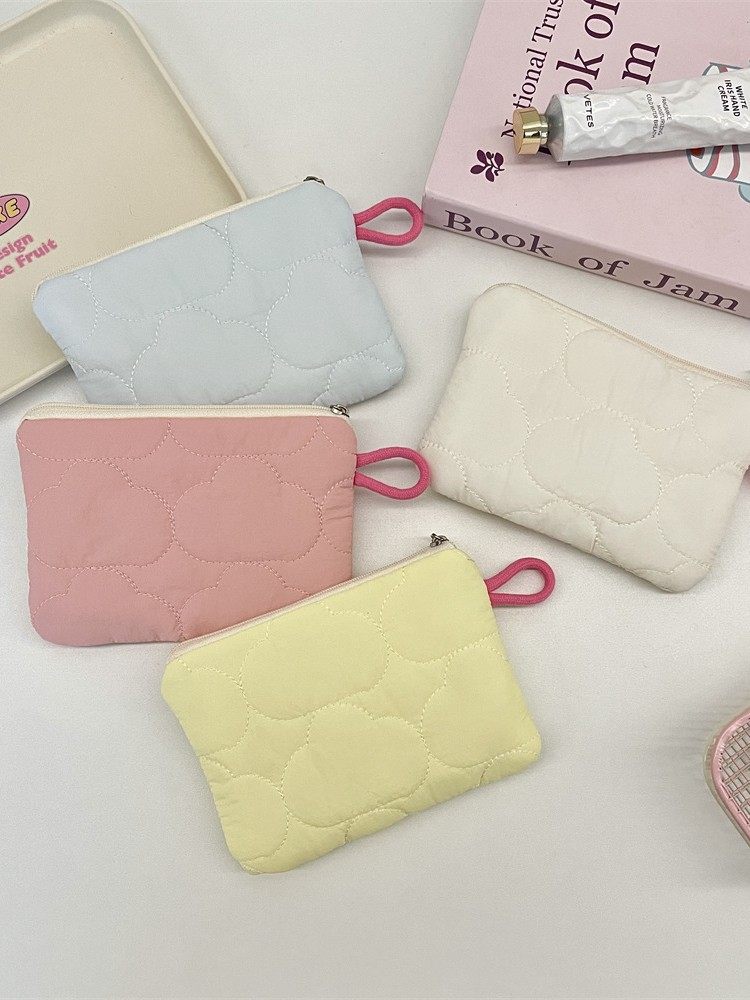 5951 Quilted Cloud Coin Storage Bag Student Portable Headphone Bag Cosmetic Storage Bag Coin Purse