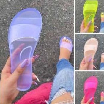 Big Sale Special Offer! Ins Cross-Border Large Size Slippers for Women Amazon Jelly Shoes Women's Sandals Women's Slippers