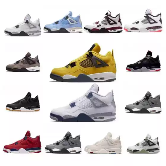 Putian Shoes AJ4 White Sail Black Cat Bunny Bugs Big Paris Electric Mother Yellow Red Cement Basketball Shoes Joe 4 Men's and Women's sneaker