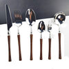 Cross-Border Exclusive Supply of Ins304 Stainless Steel Spoons, Western-Style Hotel Rosewood Handle Small Waist Knife and Fork, Chicken Wing Wood Spoon