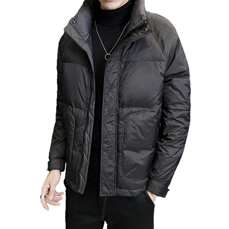 White Duck down Jacket Men's Stand Collar Trendy 2025 Winter New Style Young Handsome Versatile Thickeneded Warm Jacket