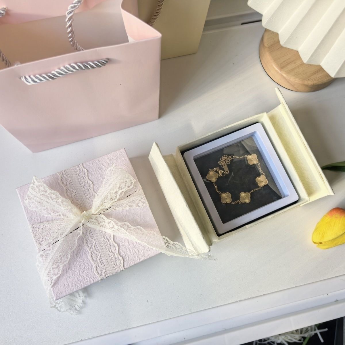 Magnetic Double-Open Jewelry Gift Box Pearl Bracelet Ring Necklace Earrings Pendant Necklace Crystal Bracelet Jewelry Box