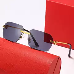 Kajia new frameless trim sunglasses polygonal glasses hemp rope leg personalized sunglasses men's and women's European and American optical frame