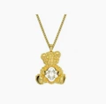 Smart yellow sitting bear necklace