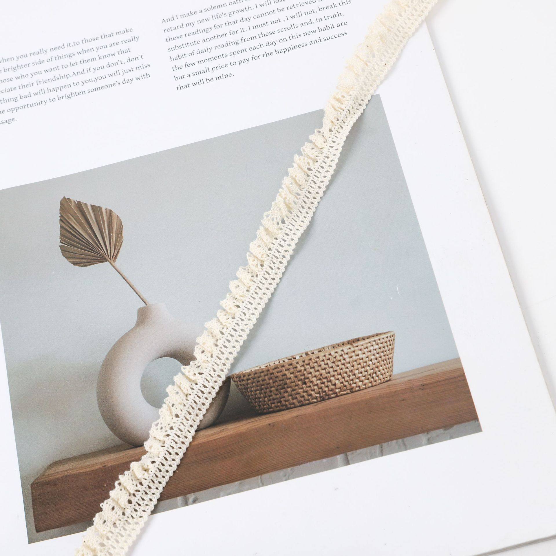 Elastic Cotton Thread Accessories Lace Handmade DIY Decorations Hanfu Women's Headwear Mid-Calf Socks Accessories Lace Trim