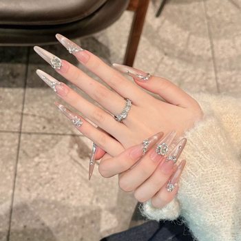 Hand-Wearing Armor New Year's Advanced Feeling Pure Desire Armor Pieces French Chain Drill Flash Rich Family Gold Elegant Manicure