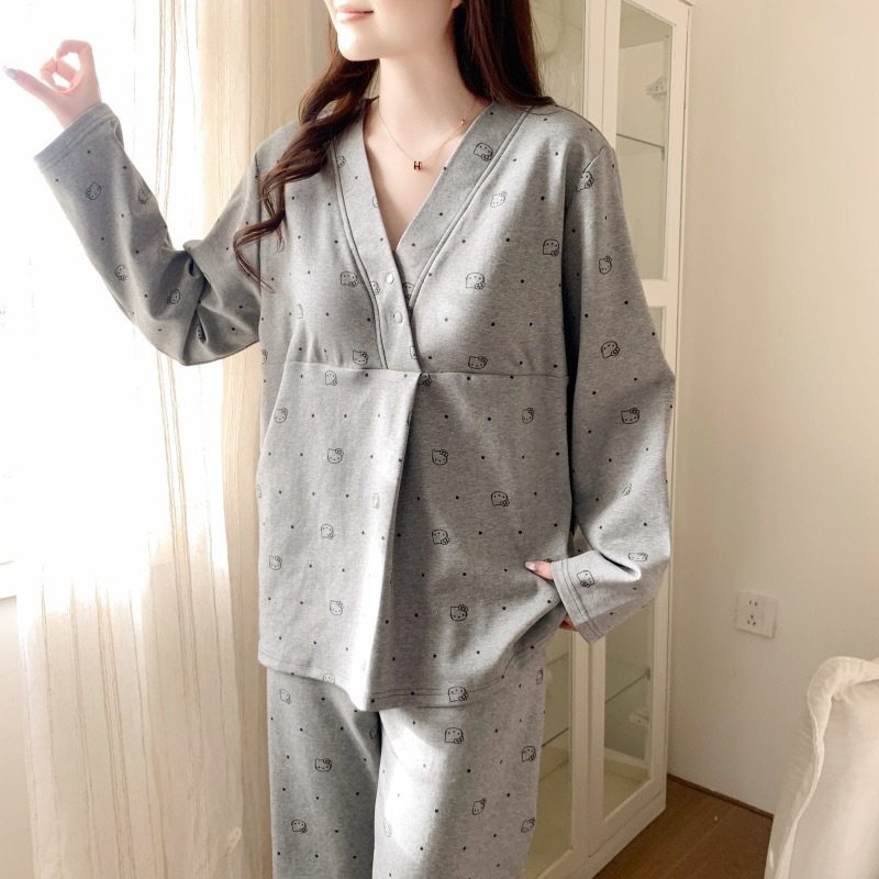 Moon clothing summer thin postpartum nursing kimono pregnant women's pajamas 5 spring and autumn days 6 pregnant women breast-feeding July 8