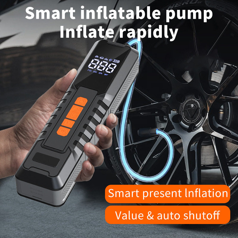 Cross-Border 19-Cylinder Electric Car Air Pump, Intelligent Dual Digital Display Tire Inflator, Portable Lighting Air Pump
