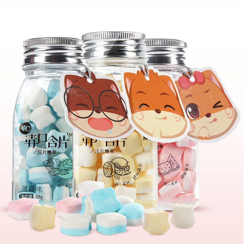 60ml Transparent Plastic Bottle pet Transparent Small Jar with Milk Tablets Kidsren's Snacks Sealed Moisture-proof Packaging Box