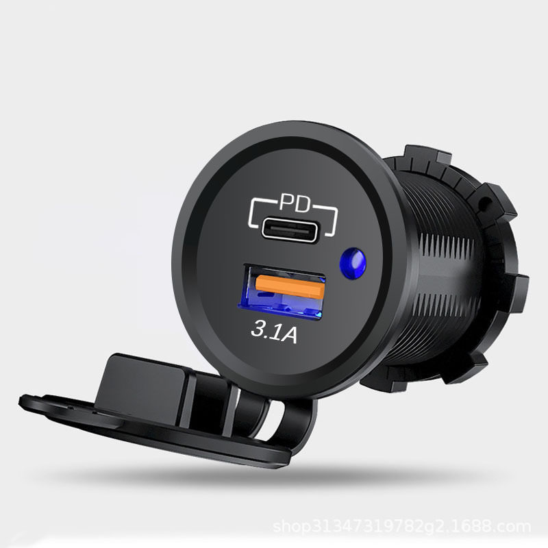 Cross-Border Car and Motorcycle Room Car Charger Mobile Phone Charger Dual USB Modified Interface 12 to 24V Wholesale