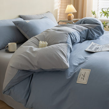 Washed Cotton Cotton Quilt Cover Single Piece Cotton Bed Sheet Quilt Cover 150x 200x 230 Single Dormitory Three Piece Set Summer