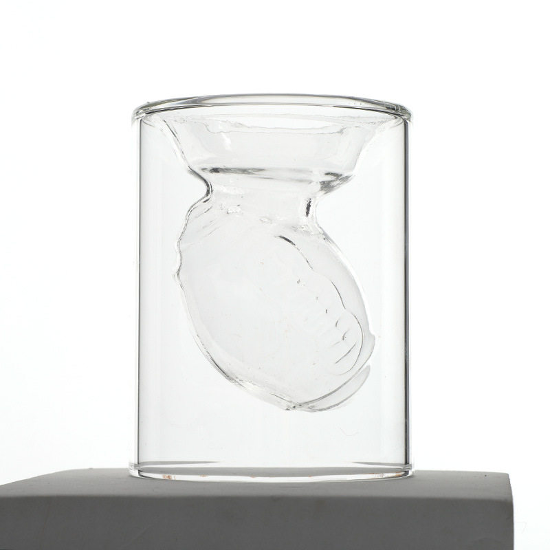 Creative crystal egg beer glass double-layer glass whiskey wine glass wine separator vodka Rugby Cup