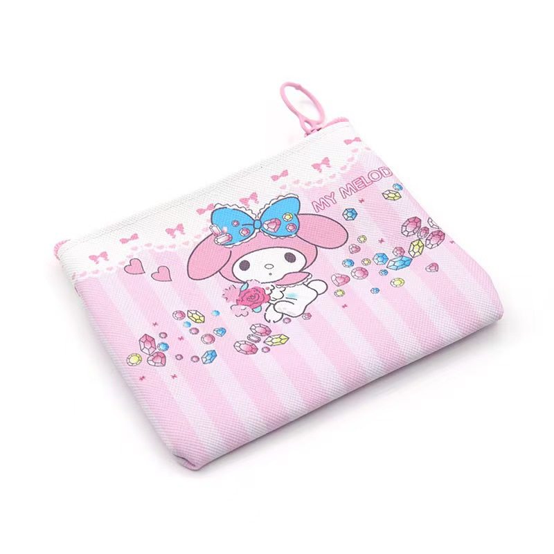 New Sanrio Kuromi Pu Kidsren's Coin Purse Student Mini Storage Bag Portable Card Holder Wallet