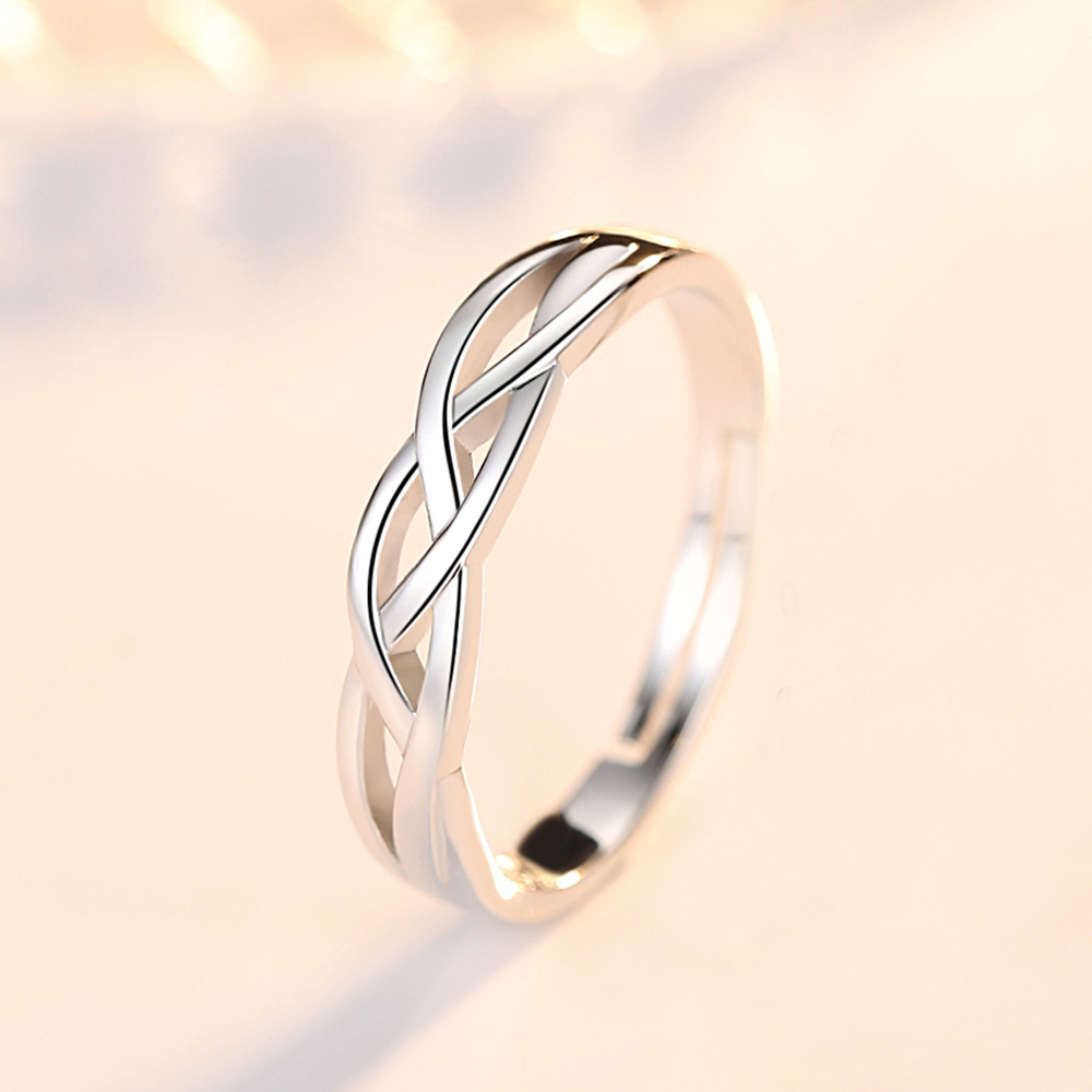 十里桃花结盟情侣戒指 韩版时尚流行手饰品对戒 女开口指环跨境批