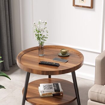 Nordic Small Coffee Table, Sofa Side Table, Living Room Household Small Apartment Bedside Table, Simple Corner Table, Side Cabinet, Small Round H^