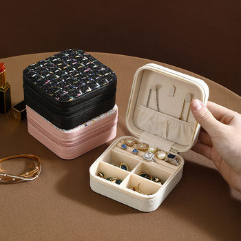 Factory in stock wholesale simple storage travel portable jewelry storage box earring ring ring small jewelry box
