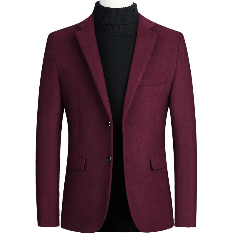 Mens Short Wool Blazer Jacket Business Casual Style Autumn Winter Collection Wholesale Available