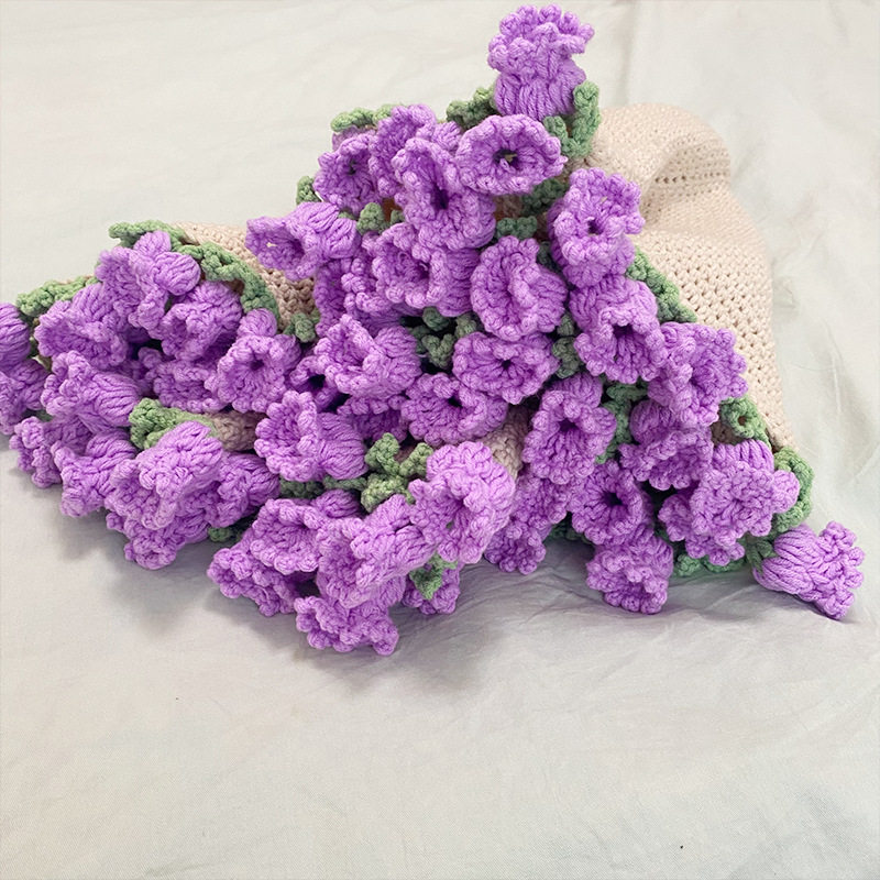 Rose Blanket Wool Knitting Handmade DIY Crochet Lily of the Valley Bouquet Blanket Large Hook Flower Material