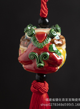 风狮爷交趾陶厦门汽车挂件正品金门平安招财石狮子旅游纪念品