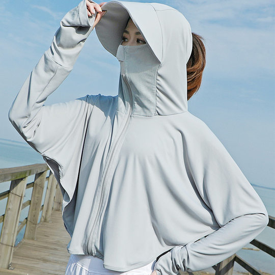 Ice Silk Sun Protection Clothing Women's Summer Thin Loose Slimming Bike Shawl Breathable Blouse Short Sun Protection Clothing Jacket