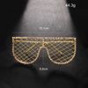 New Grid Geometry Glasses Frame Trendy Street Shooting Rhinestone Hollow Glasses Frame No Lens Eyeglass Frame