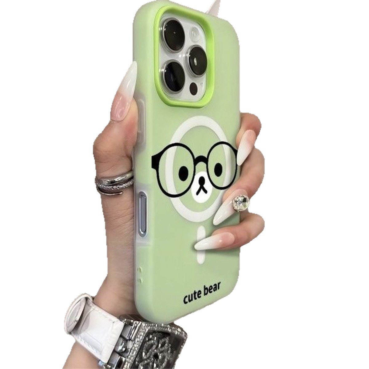 Magnetic Jelly Two-In-One Mobile Phone Case Magsafe All-Inclusive Apple Phone Case Summer High-End Painted 16Pm Case