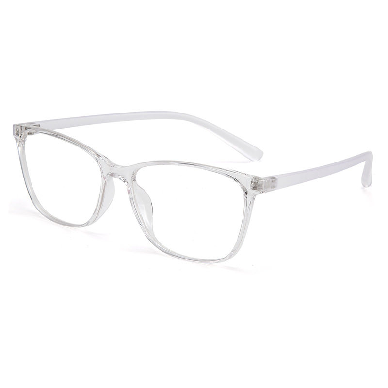 2025 New Model 17195 Universal Fashionable Internet Celebrity Lightweight Student Style Square Transparent Light-Colored Tr90 Eyeglass Frame