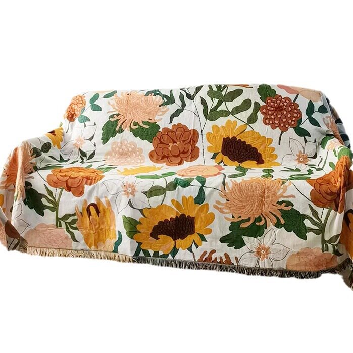 Export cross-border supply of flower sofa blanket thread blanket sofa towel a generation of hair blanket multifunctional camping blanket