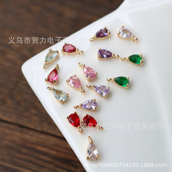 6*4mm color copper cast three claw edge small water drop pendant diy hairpin earrings tassel wreaths all jewelry materials