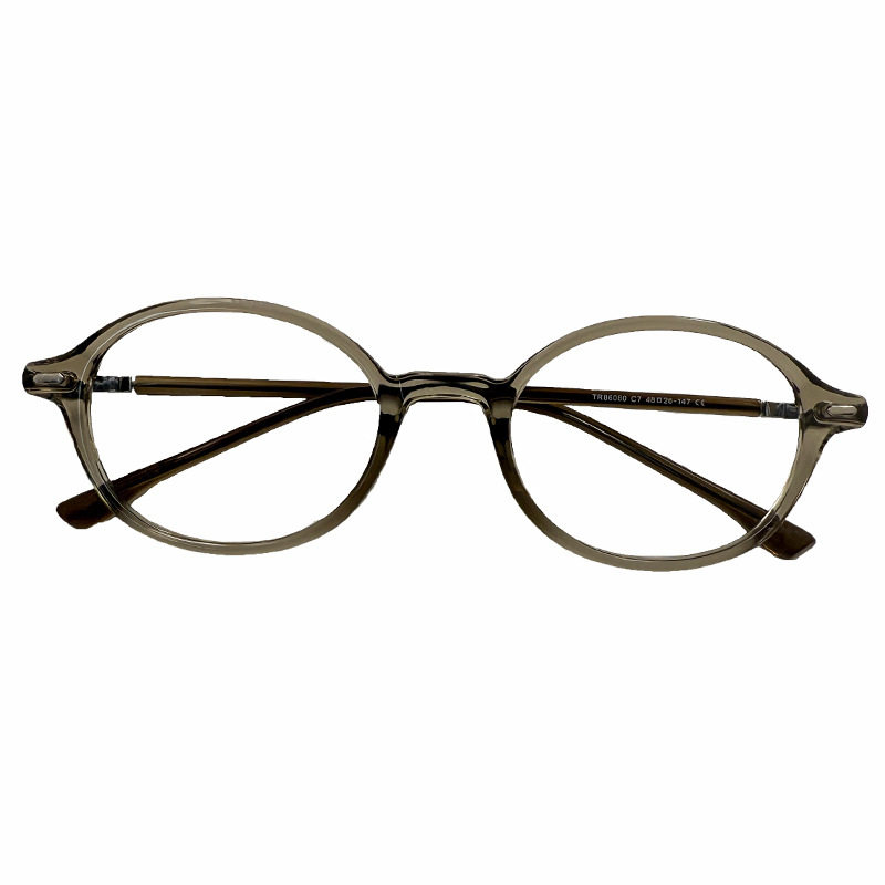 86080 New Style Plain Oval Small Frame Stylish Ins Simple Anti-Blue Light Glasses High-Definition Fashion Literary Flat Frame