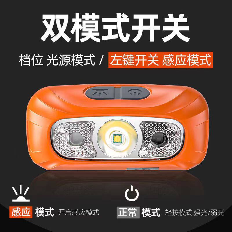 Strong Light Headlight Rechargeable Ultra-Bright Head-Mounted Lighting Ultra-Long Battery Life Sensor Outdoor Night Fishing Household Flashlight