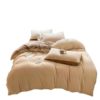 Class a Maternal and Infant Grade Winter Solid Color Thickened Milk Velvet Four-Piece Set Winter Coral Plush Bedding Three-Piece Set