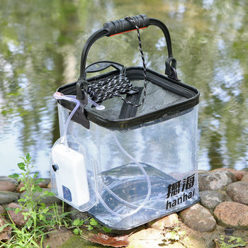 New Transparent Live Fish Bucket Foldable Fishing Bucket Fishing Bucket Multifunctional Portable Fish Bucket Luya Bucket