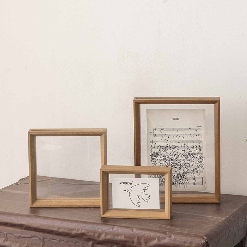 Double-sided transparent photo frame a4 mounted display embossed specimen frame A3 photo acrylic wall frame photo frame