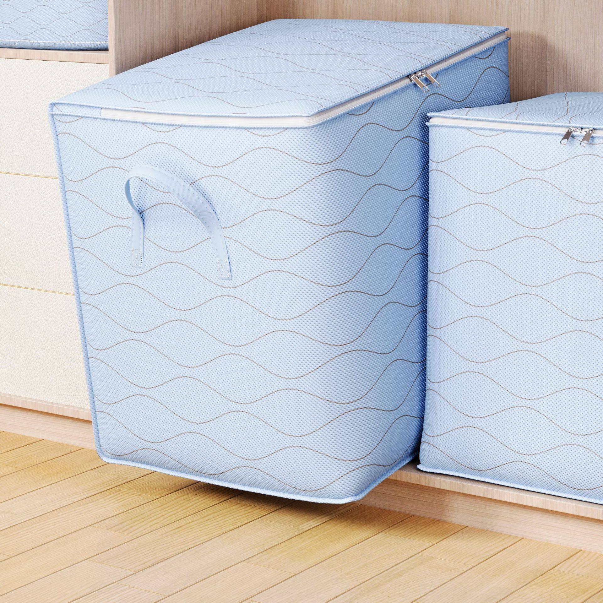Fabric Storage Bag Large Capacity Moving Basket Wardrobe Clothes Moisture-Proof Mildew-Proof Quilt Clothes Storage Bag Tiling Box