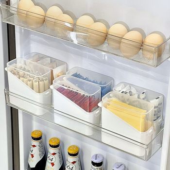 Household Refrigerator Side Door Organizer Box Kitchen Flip-Top Refrigerated Fresh-Keeping Storage Box Packaging Box Storage Box Wholesale