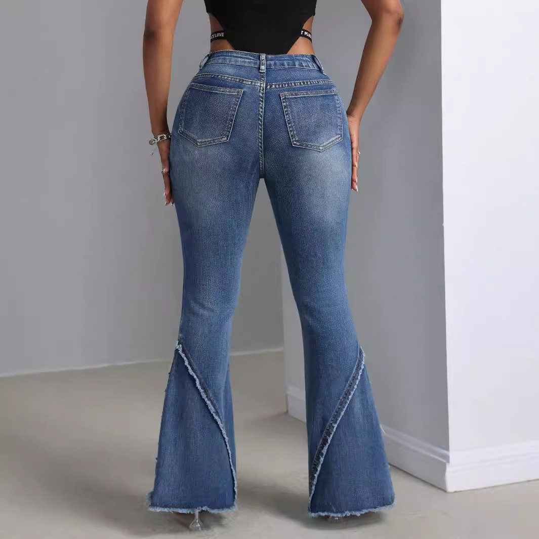 High Waisted Slim Fit Stretch Flare Jeans Versatile Design for Women Perfect for Casual Wear Wholesale Available