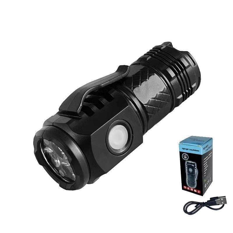 Cross-Border Mini Three-Eye Small Flashlight Strong Light Night Lighting Camping Household Portable Flashlight Emergency Small Flashlight Wholesale