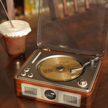 Retro Cd Player Album Disc Player Bluetooth Speaker Portable Audio